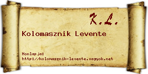 Kolomasznik Levente névjegykártya